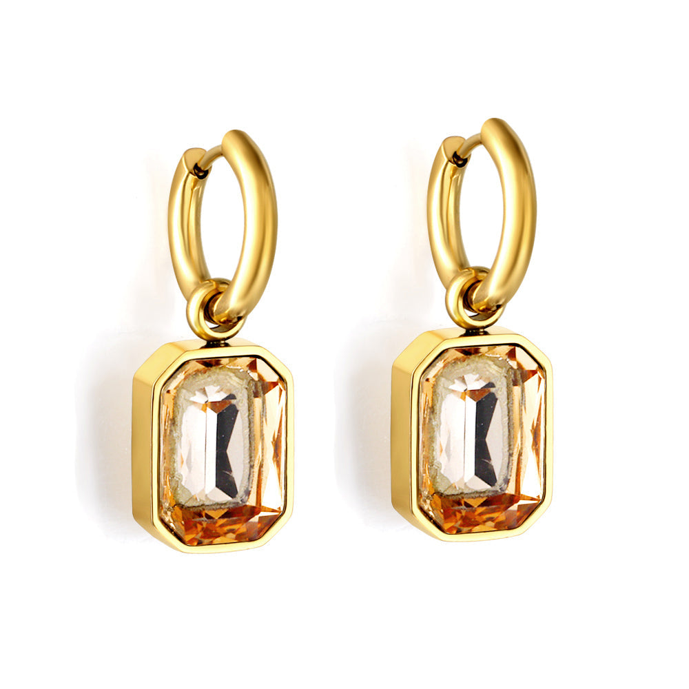 2.5x15mm Circle With White Diamonds, Black Diamonds, Champagne Diamonds, Green Diamonds Earrings asonjewelry